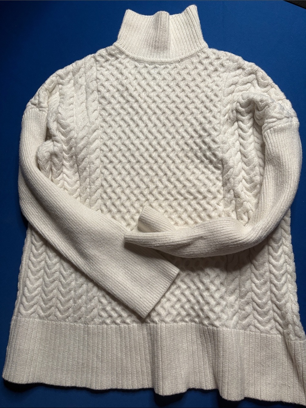 Truth Cream Cable-Knit Turtleneck Sweater